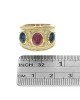 Ruby and Sapphire Cabochon Diamond Accent Band
